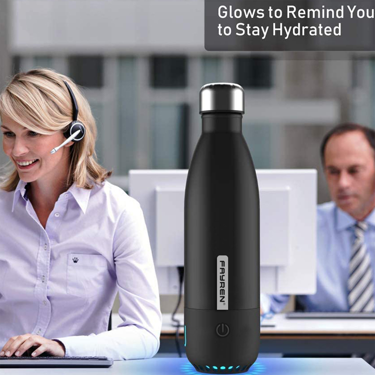 Bottiglia d'acqua ecologica con altoparlante Bluetooth