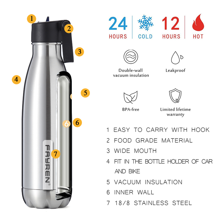 Stainless Steel Water Bottle with Handle