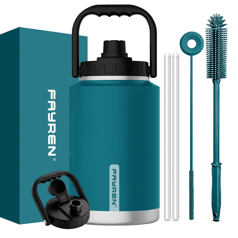 fayren Modern Sports 48oz Vacuum Insulated Stainless Steel Water Flask Jug