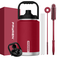 Fayren brocca per acqua da un gallone, isolata sotto vuoto, in acciaio inox, a bocca larga, per coltivare birra