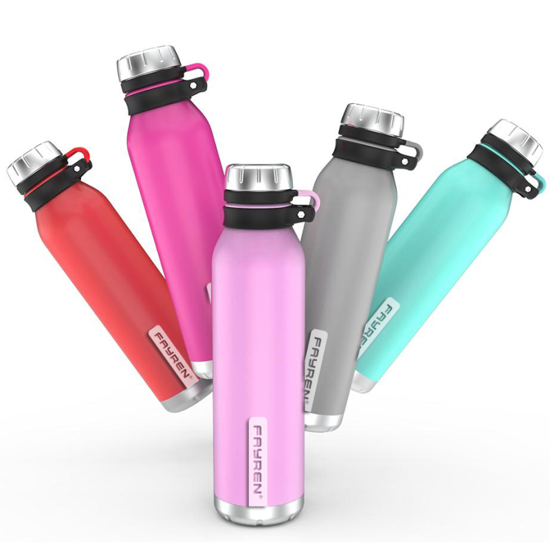 Leak proof drinking bottle with Thermalock insulation BPA-free water bottle with screw cap