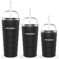 Tazza da viaggio con logo personalizzato in acciaio inossidabile con coperchio