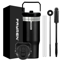 Outdoor Travel Mug Tumbler 20oz Stainless Steel Vacuum Insulated Mug with Handle Lid and Straw Insulated Coffee Mug