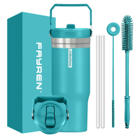 Outdoor Travel Mug Tumbler 20oz Stainless Steel Vacuum Insulated Mug with Handle Lid and Straw Insulated Coffee Mug