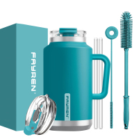 Tumbler with Handle, Stainless Steel Vacuum Insulated Tumbler with Lid and Straw, Keeps Cold for 34 Hours, 100% Leak-proof, BPA-Free (Night)