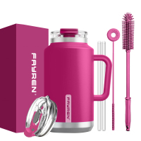 Tumbler with Handle, Stainless Steel Vacuum Insulated Tumbler with Lid and Straw, Keeps Cold for 34 Hours, 100% Leak-proof, BPA-Free (Night)