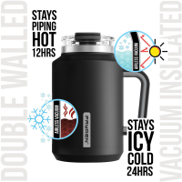 Tumbler with Handle, Stainless Steel Vacuum Insulated Tumbler with Lid and Straw, Keeps Cold for 34 Hours, 100% Leak-proof, BPA-Free (Night)