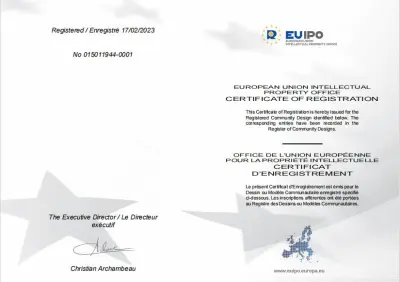 CERTIFICADO DE REGISTRO DE PROPRIEDADE INTELECTUAL DA UNIÃO EUROPEIA