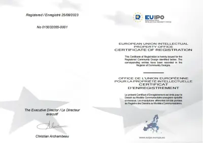 CERTIFICADO DE REGISTRO DE PROPRIEDADE INTELECTUAL DA UNIÃO EUROPEIA
