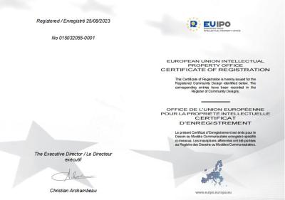EUROPEAN UNION INTELLECTUAL PROPERTY  CERTIFICATE OF REGISTRATION