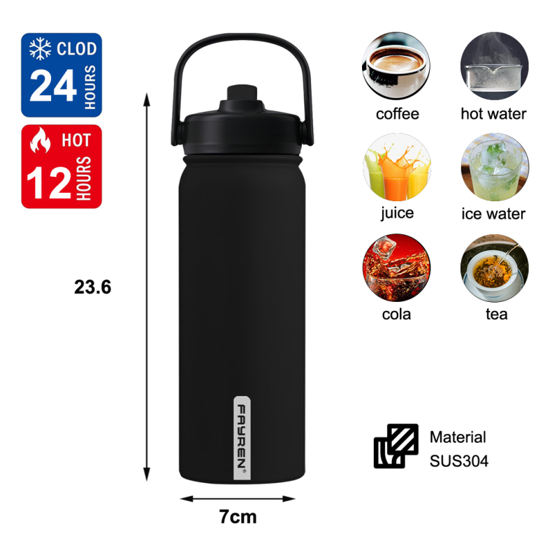Stainless Steel Water Bottles With Straw, Double Wall Vacuum Insulation for Cold and Hot Drinks, Leak Proof BPA Free Water Flask for Sports and Travel