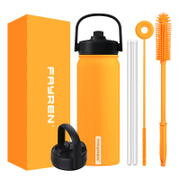 Stainless Steel Water Bottles With Straw, Double Wall Vacuum Insulation for Cold and Hot Drinks, Leak Proof BPA Free Water Flask for Sports and Travel