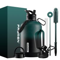 64 oz Half Gallon Water Bottle with Straw and Handle Lids, Insulated Water Bottle Stainless Steel