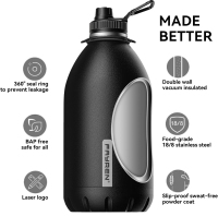1 Gallon Water Bottle Insulated,128oz Large Stainless Steel Water Bottles with Straw