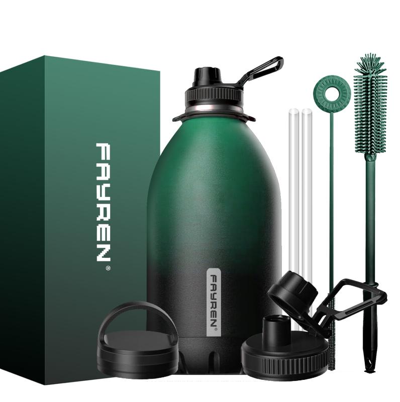 1 Gallon Water Bottle Insulated,128oz Large Stainless Steel Water Bottles with Straw