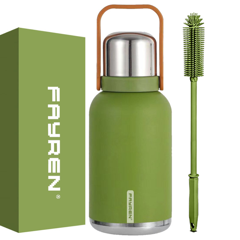 Insulated Stainless Steel Water Bottle with Handle, Strap, Strainer, Sports Travels Coffee Tea Bottle for Home Office Outdoor