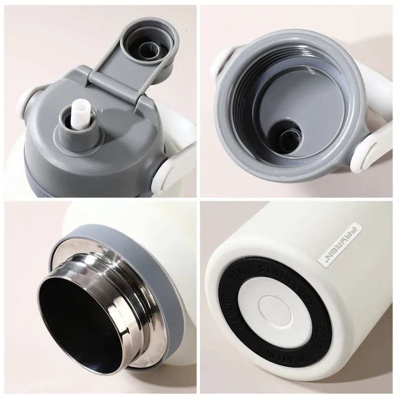 Insulated Water Bottle, Dishwasher Safe Stainless Steel Thermos, BPA Free Jug with Ergonomic Handle & Anti-slip Bottom