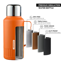 Vacuum-Insulated Beverage Bottle, 1000ml 316 Steel Insulation Pot, a Key to Press The Temperature Display Insulation Bottle