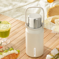 Insulated Stainless Steel Water Bottle with Handle, Strap, Strainer, Sports Travels Coffee Tea Bottle for Home Office Outdoor,