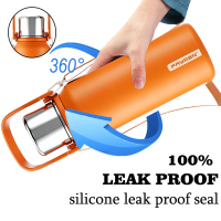 Insulated Stainless Steel Water Bottle with Handle, Strap, Strainer, Sports Travels Coffee Tea Bottle for Home Office Outdoor,