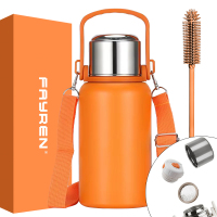 Insulated Stainless Steel Water Bottle with Handle, Strap, Strainer, Sports Travels Coffee Tea Bottle for Home Office Outdoor,