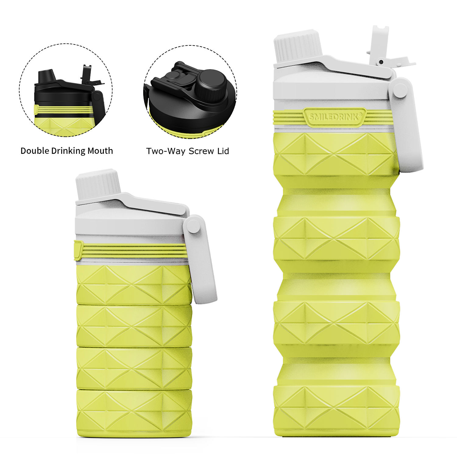 Factory Collapsible Water Bottles Eco-friendly Foldable Portable Silicone Bottle Sports Foldable