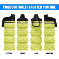 Silicone Foldable Water Bottles Leakproof BPA Free Travel Water Bottles with straw lid
