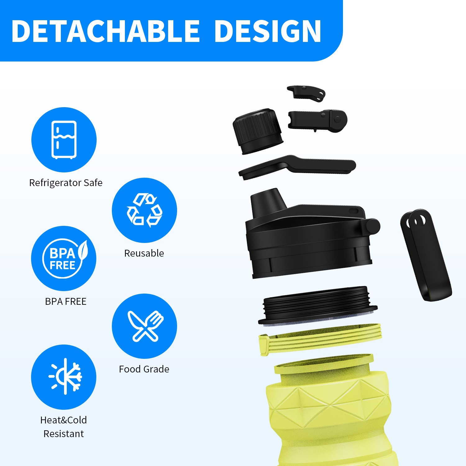 foldable silicone collapsible water bottles