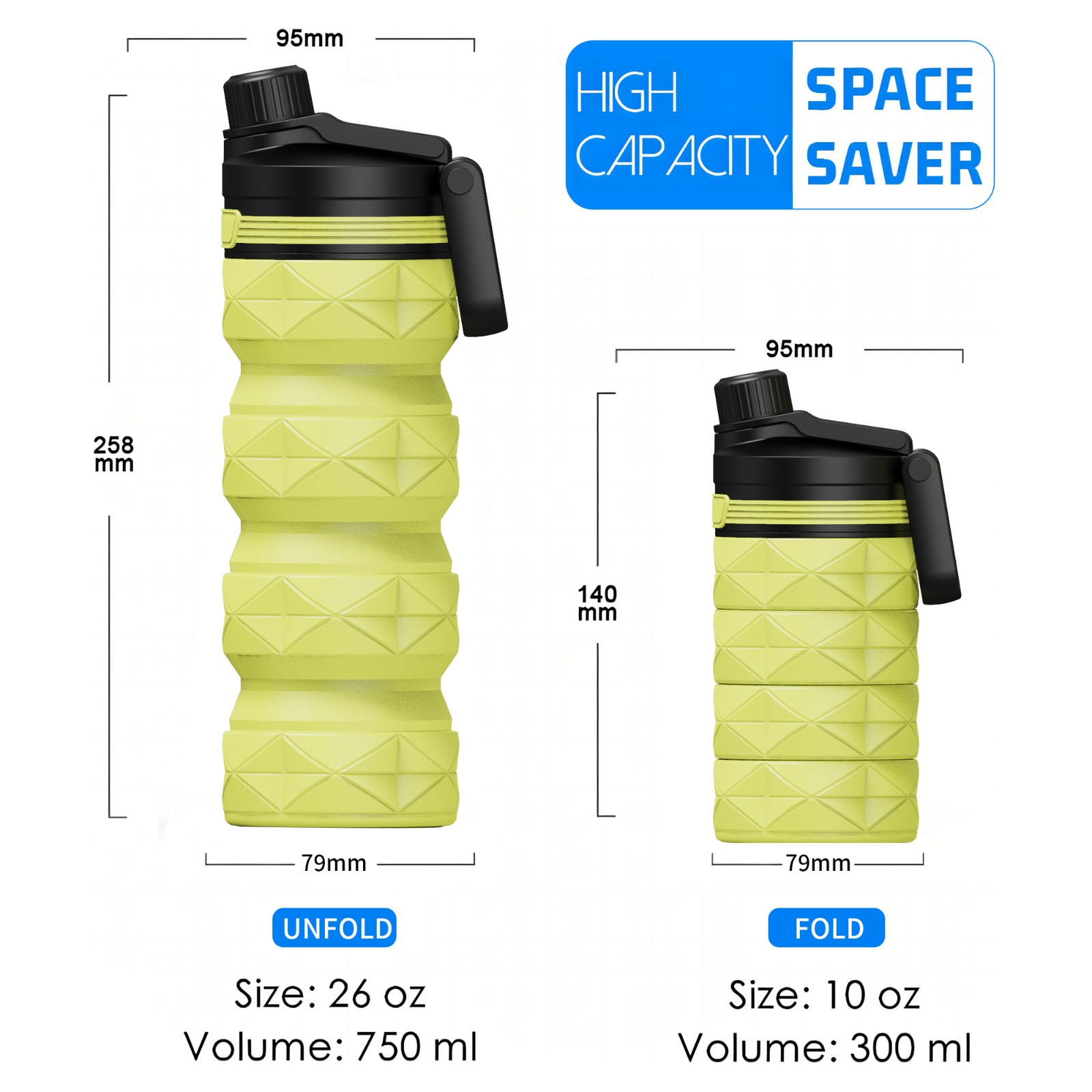 foldable silicone collapsible water bottles