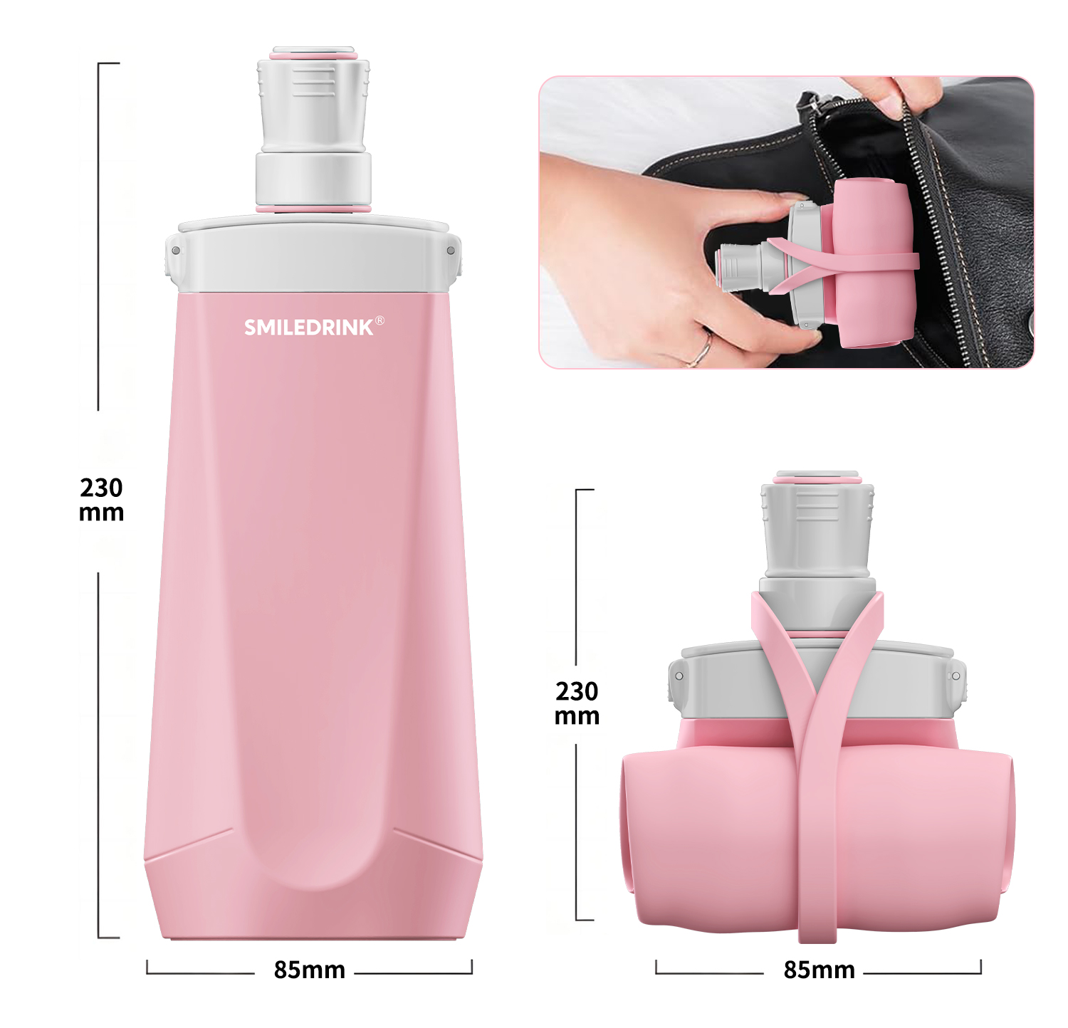 foldable silicone collapsible water bottles