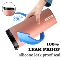 Double Walled Vacuum Insulated tumbler Stainless Steel Thermos Travel Mug with 2 Lids