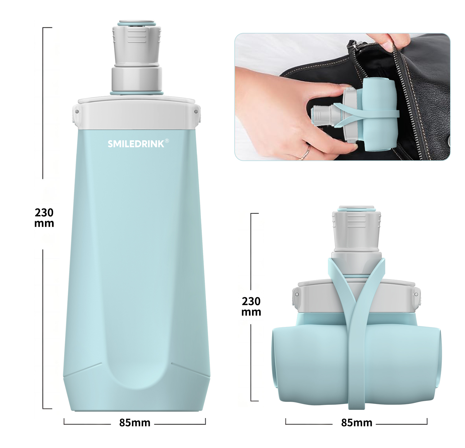 foldable silicone collapsible water bottles