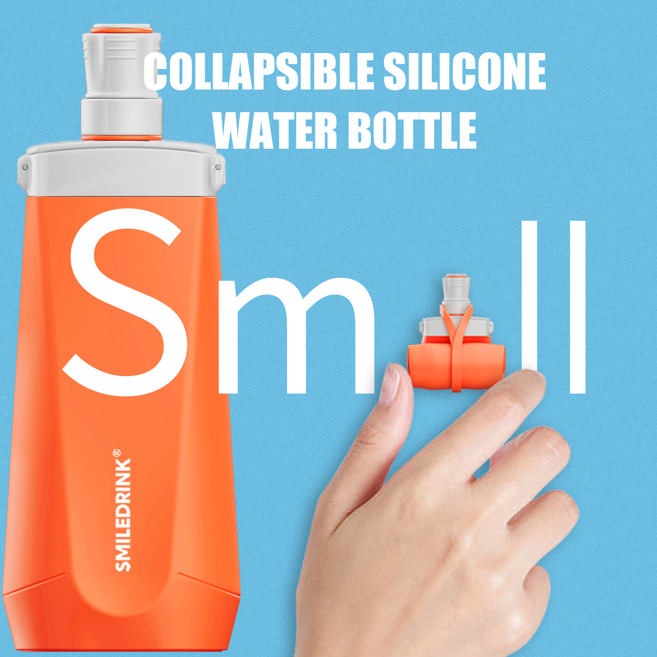 silicone Soft Folding Water Bottle with bite mouthpiece