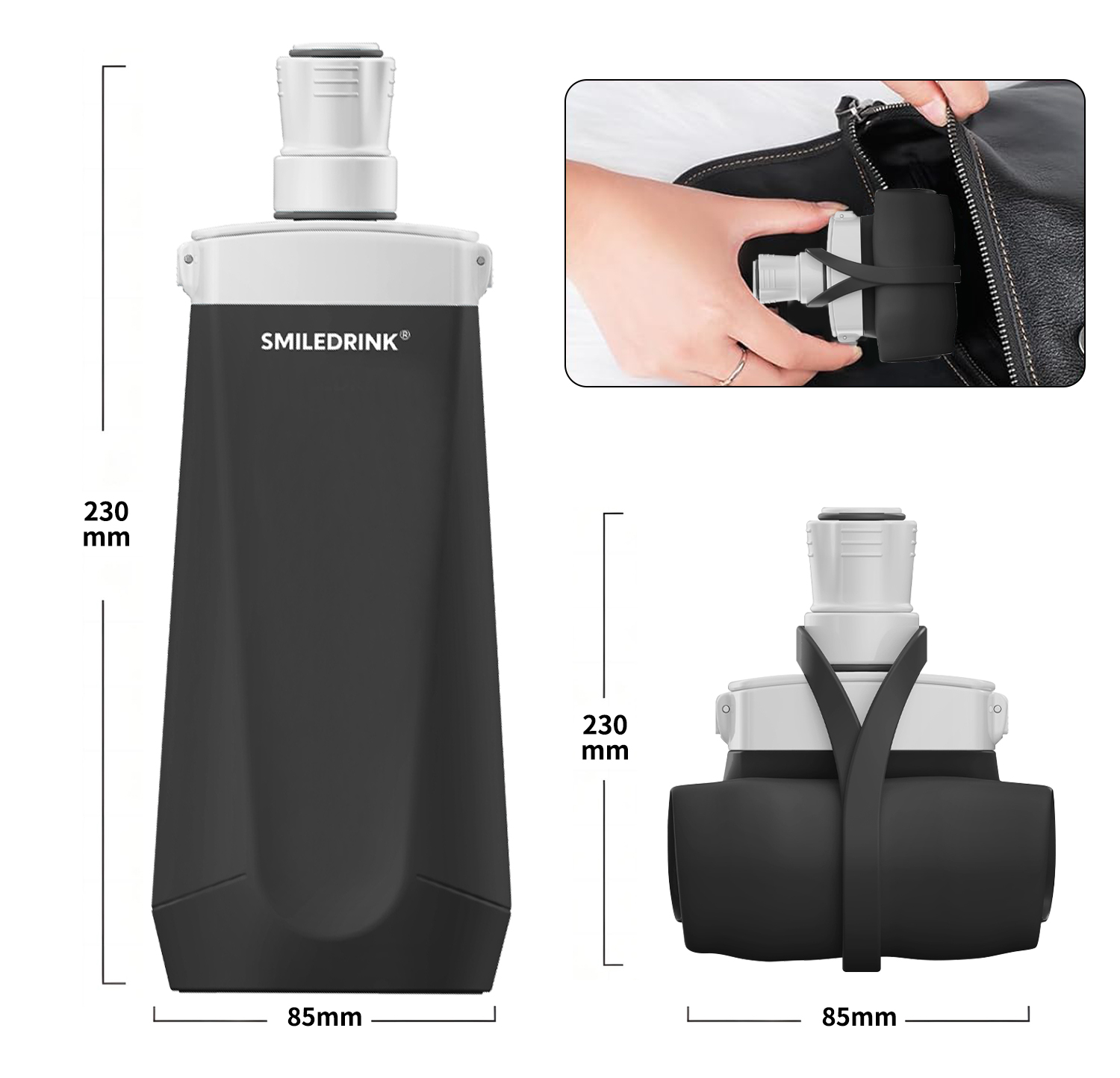 foldable silicone collapsible water bottles