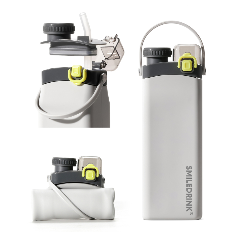 Leak Proof BPA Free Foldable Silicone Travel Water Bottle Cups for Taveling