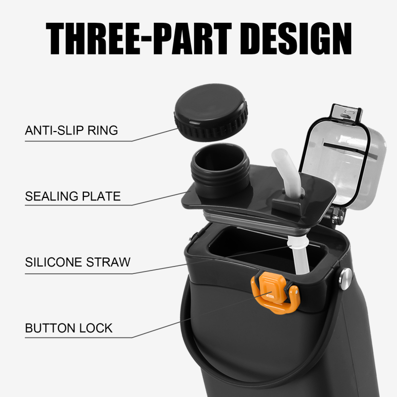 Leak Proof BPA Free Foldable Silicone Travel Water Bottle Cups for Taveling