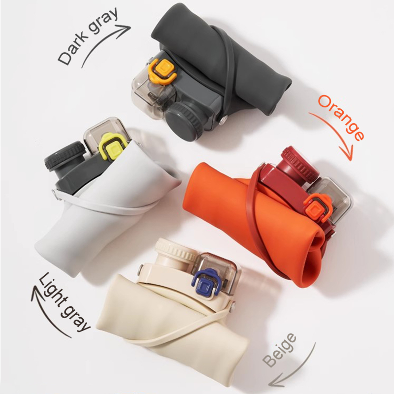 Leak Proof BPA Free Foldable Silicone Travel Water Bottle Cups for Taveling