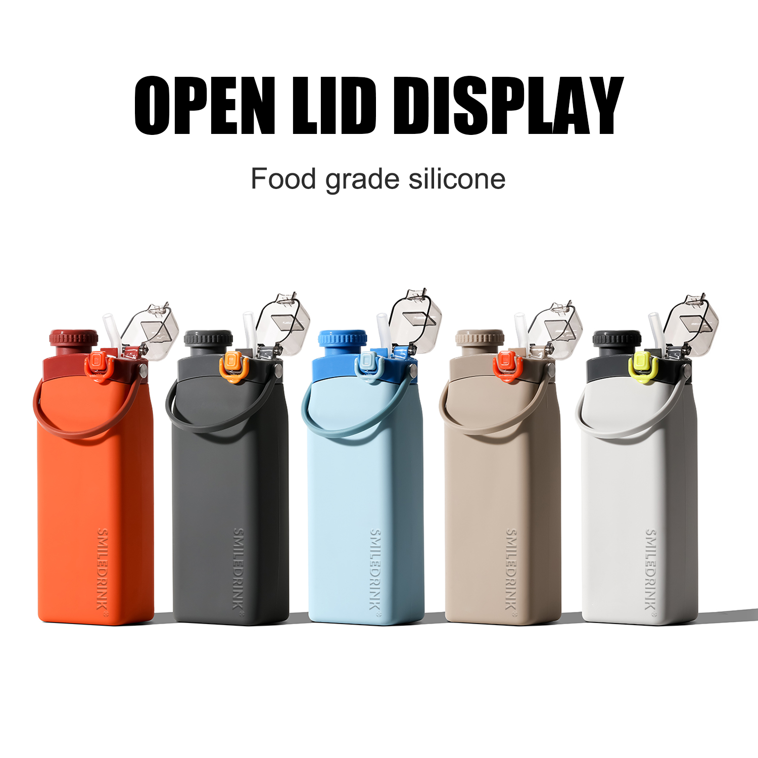 Silicone Collapsible Sports Bottle With Handle