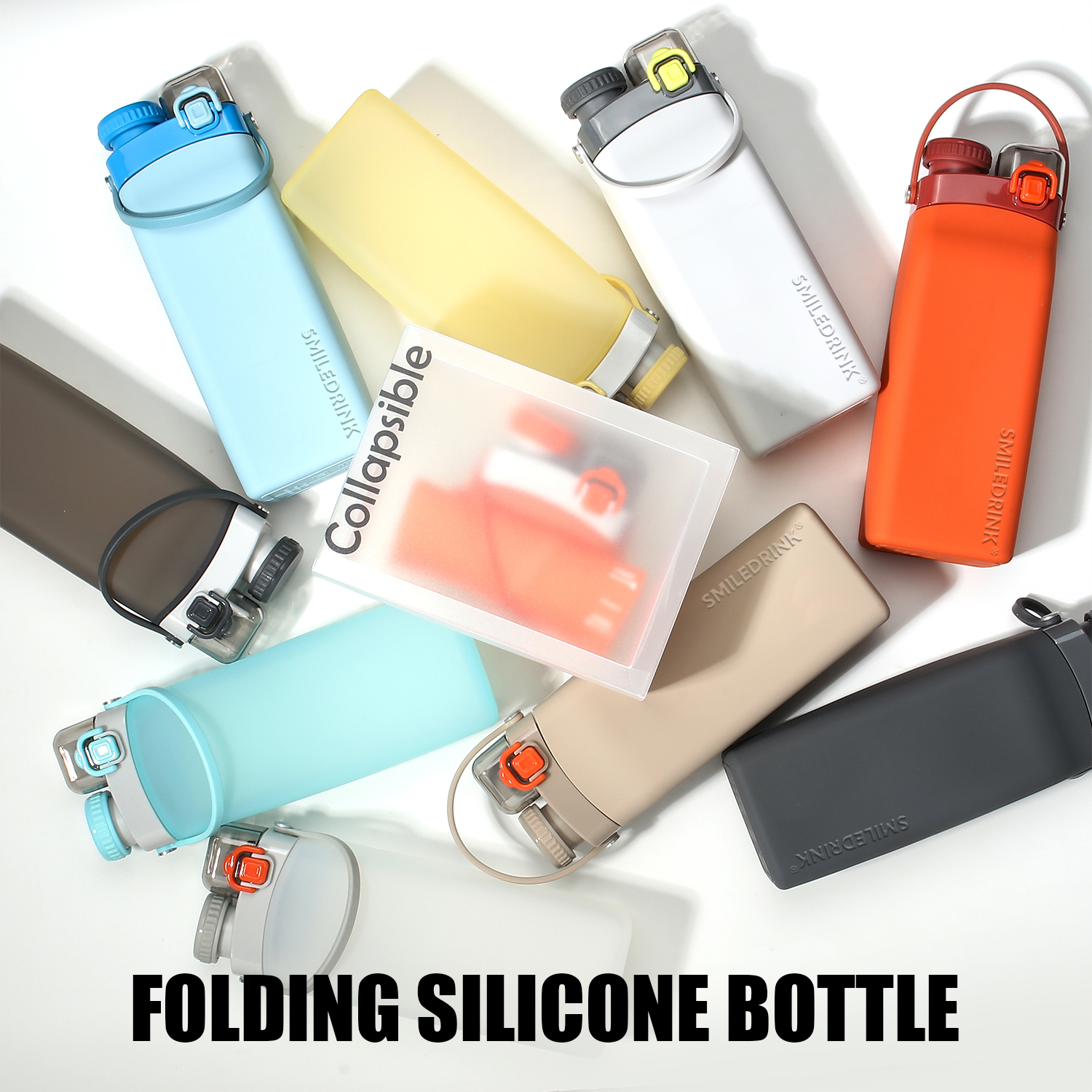 Silicone Collapsible Sports Bottle With Handle