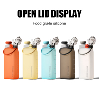 Collapsible Silicone Travel Water Bottle with Straw Strap for Cycling, Hiking, Outdoors