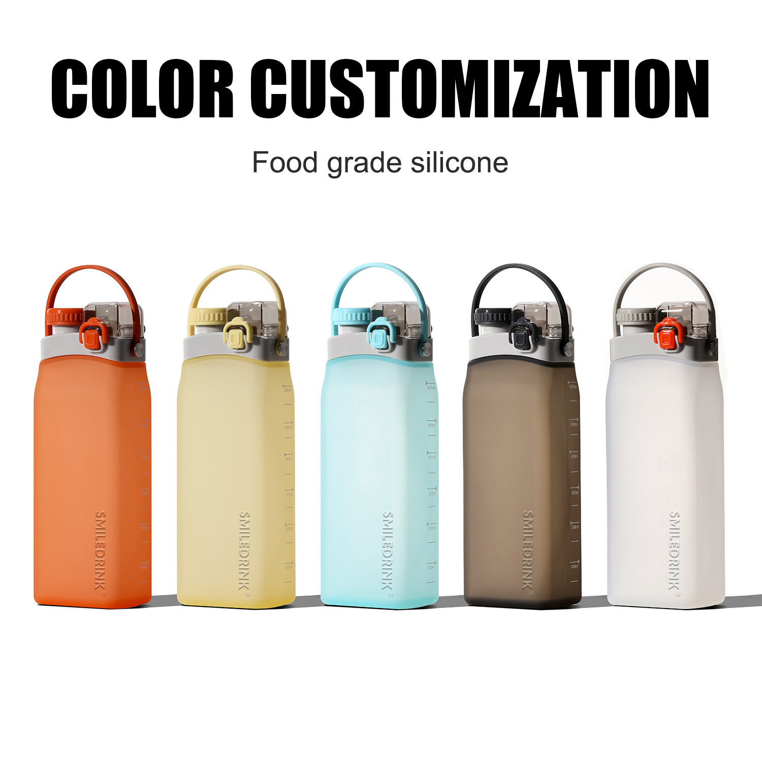 Silicone Collapsible Sports Bottle With Handle