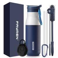 Vacuum Insulated Stainless Steel Water Bottle 17oz ,BPA Free Slip Proof For Office, School, and Travel