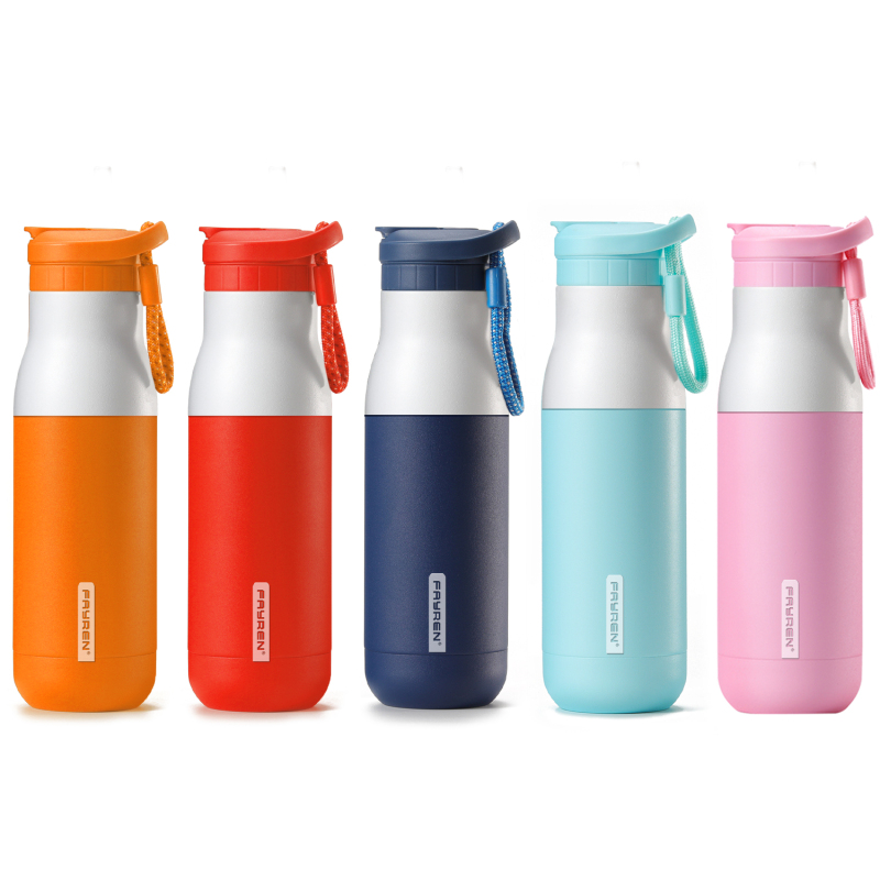 Vacuum Insulated Stainless Steel Water Bottle 17oz ,BPA Free Slip Proof For Office, School, and Travel