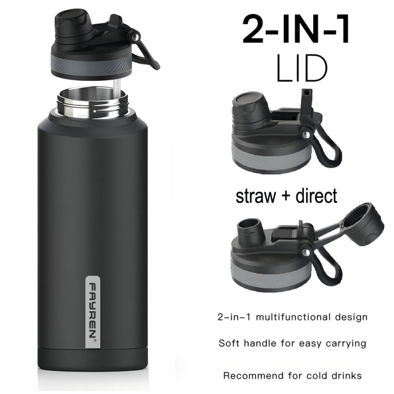 Double Walled Vacuum Insulated Metal, Leak Proof Locking Lid, Sip and Chug, BPA Free, Holiday Gift for Him Her