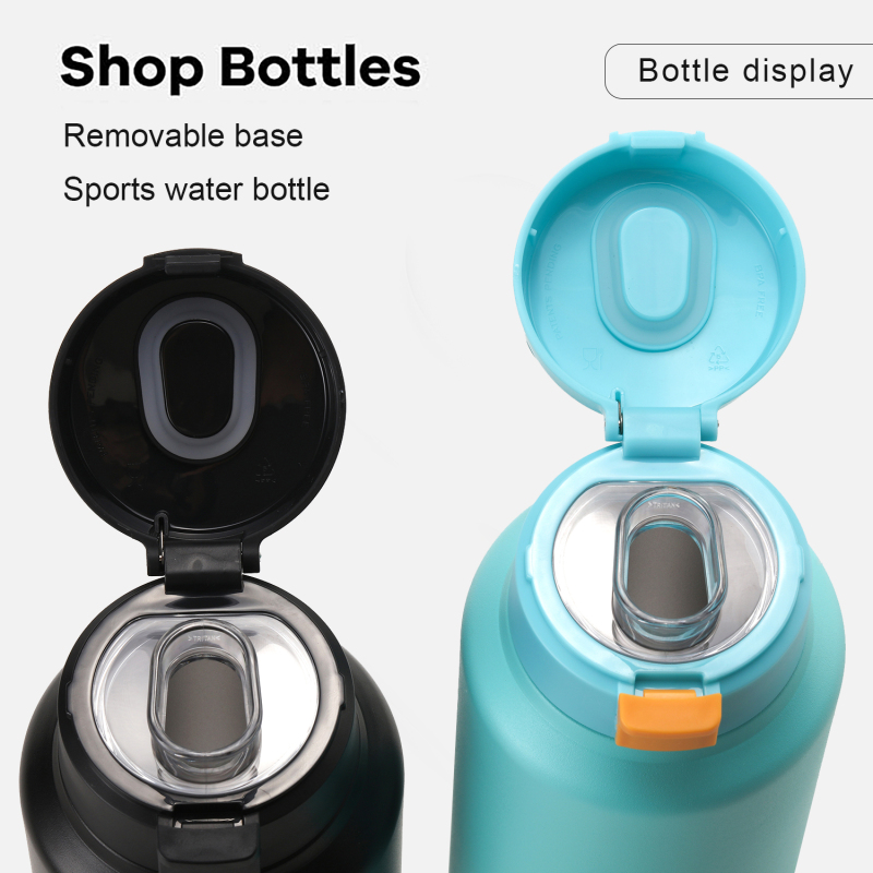 Double Wall Leak Proof Insulated Sports Water Bottle With Storage Compartmen