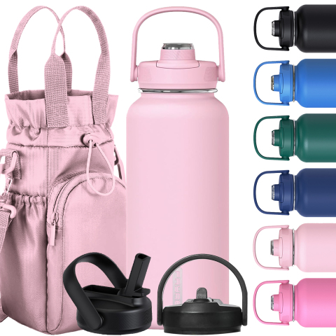 Wide Mouth Stainless Steel Water Bottles with handle