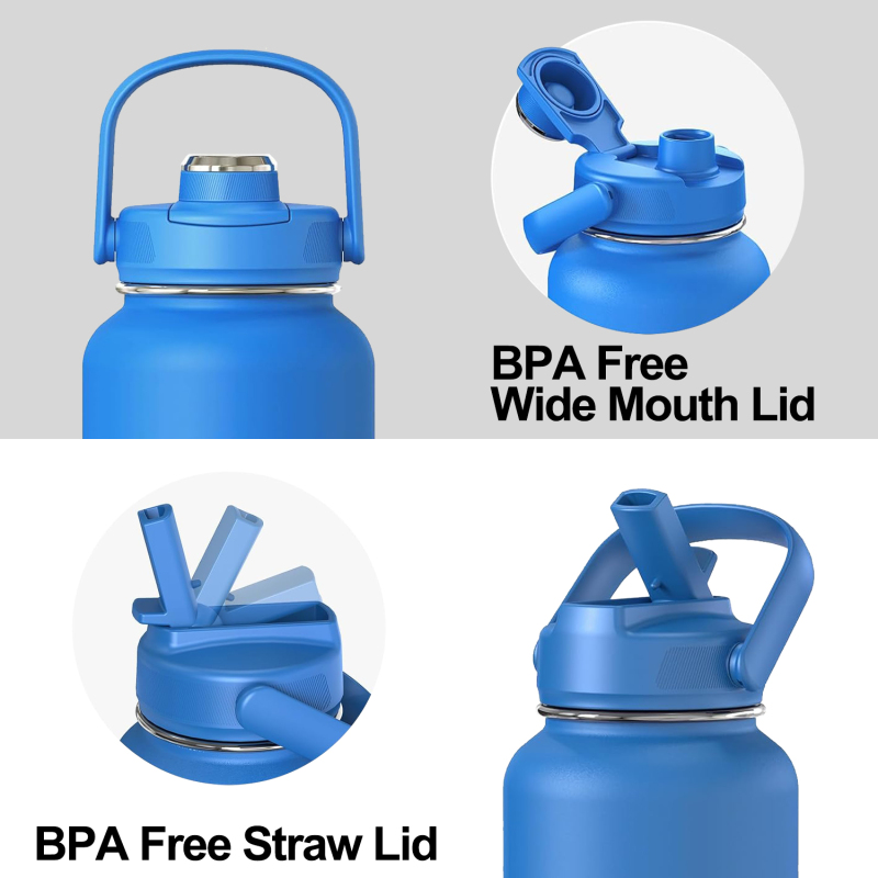 Wide Mouth Stainless Steel Water Bottles with handle