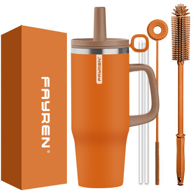 40 oz Insulated Tumbler with Handle Made of Stainless Steel