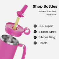 40 oz Insulated Tumbler with Handle Made of Stainless Steel