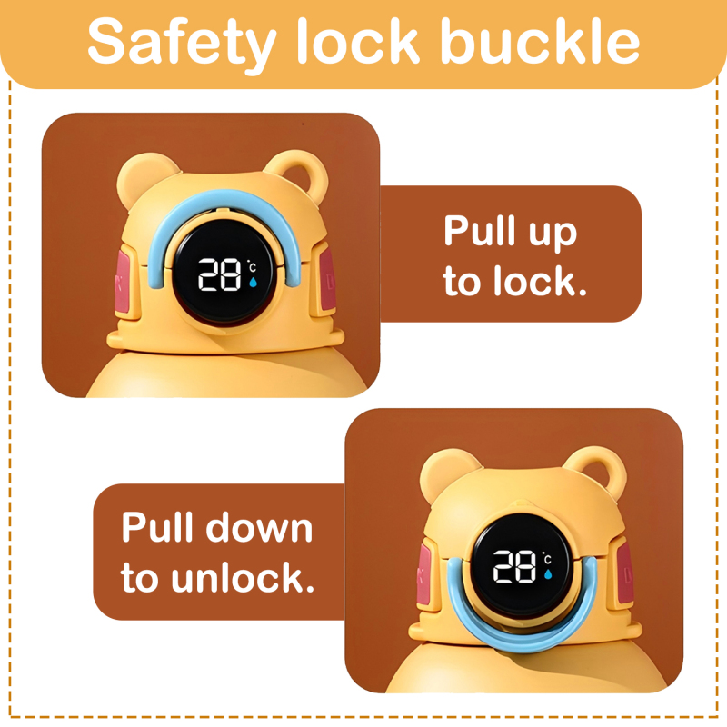 18oz Smart Anti scalding insulated Water Bottle kid with Temperature Display